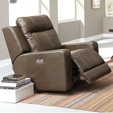 Contemporary Power Rocker Recliner with Track Arms